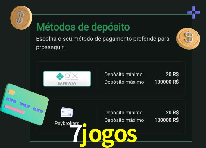 O cassino 7jogos oferece uma grande variedade de métodos de pagamento